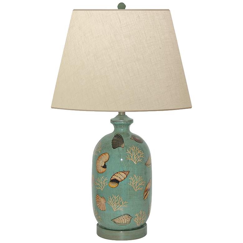 Image 1 Seafoam Shell Hand-Painted Porcelain Table Lamp