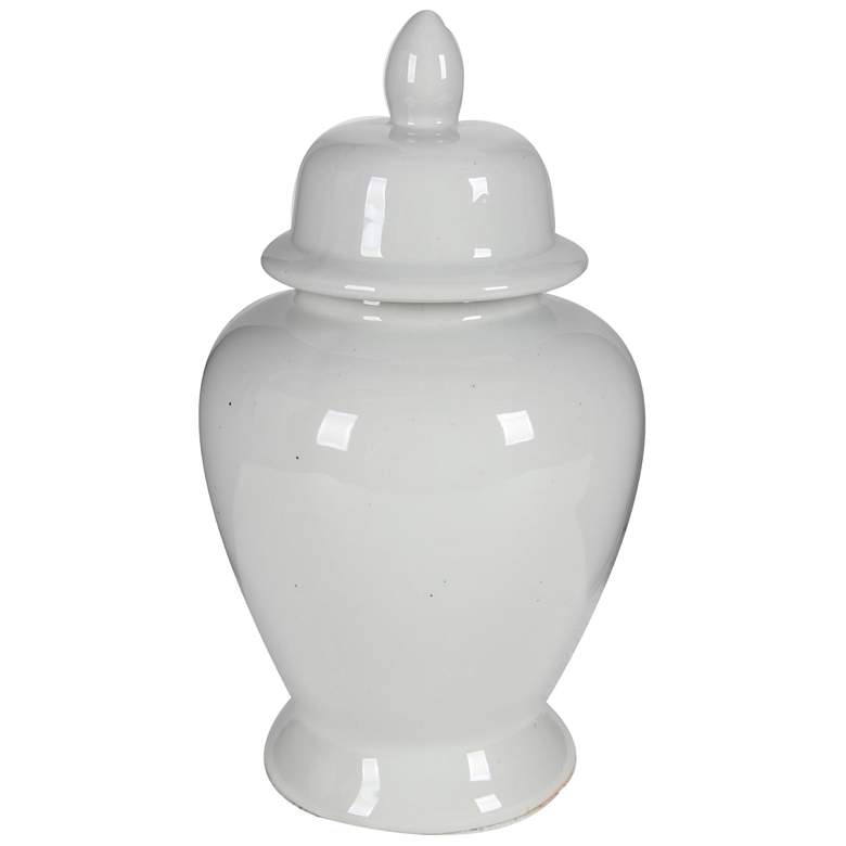 Image 1 Seaford 17 inch High Gloss White Medium Porcelain Ginger Jar