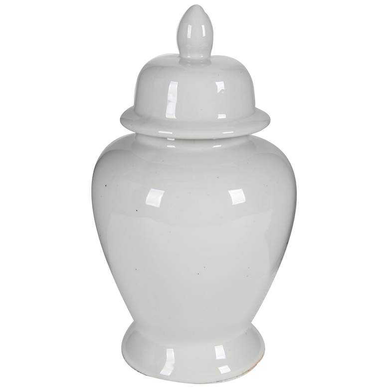 Image 1 Seaford 17" High Gloss White Medium Porcelain Ginger Jar