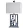Seaford Blue and Weathered Wood Table Lamp