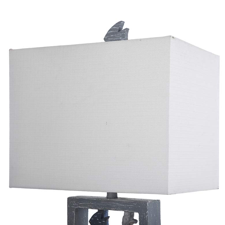 Image 5 Seaford Blue and Weathered Wood Table Lamp more views