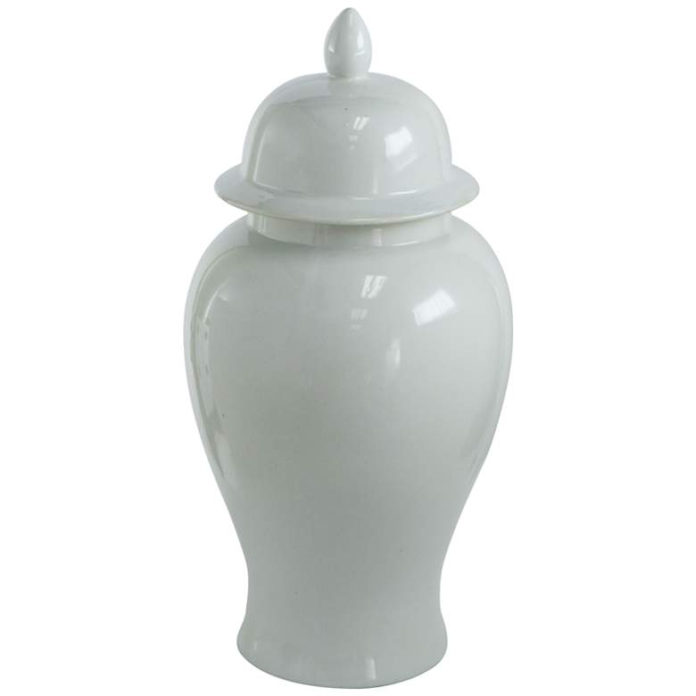 Image 1 Seaford Gloss White 20" High Ginger Jar with Lid