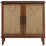 Seagate 36"W Pecan Wood Natural Seagrass 2-Door Accent Chest