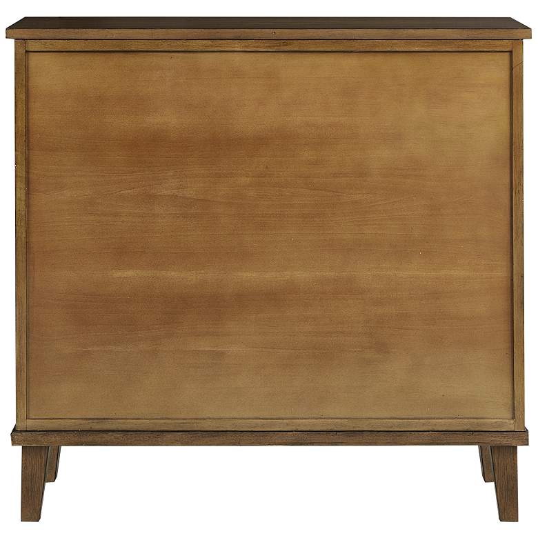 Image 7 Seagate 36 inchW Pecan Wood Natural Seagrass 2-Door Accent Chest more views