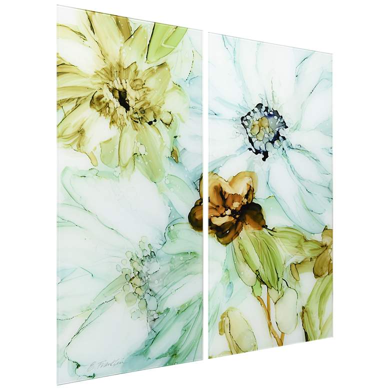 Image 2 Seaglass Garden I AB Frameless Printed Tempered Glass Wall Art Set of 2 more views