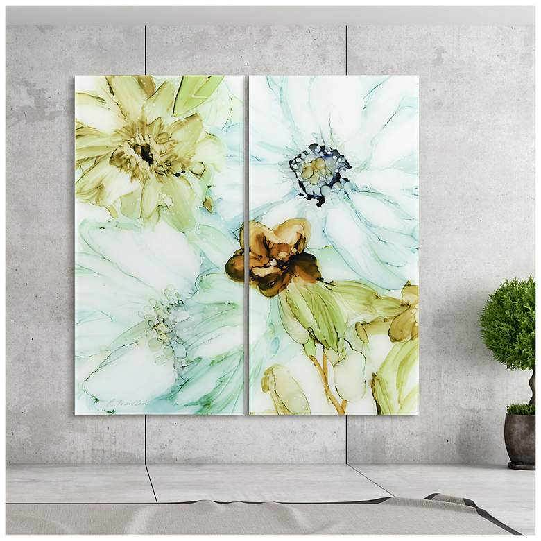 Image 4 Seaglass Garden I AB Frameless Printed Tempered Glass Wall Art Set of 2 more views