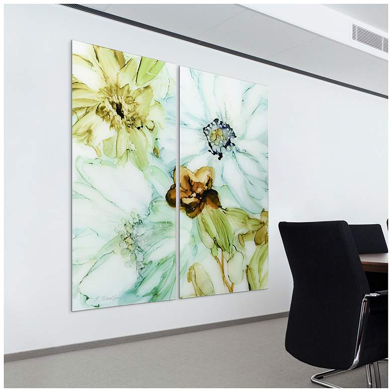 Image 5 Seaglass Garden I AB Frameless Printed Tempered Glass Wall Art Set of 2 more views
