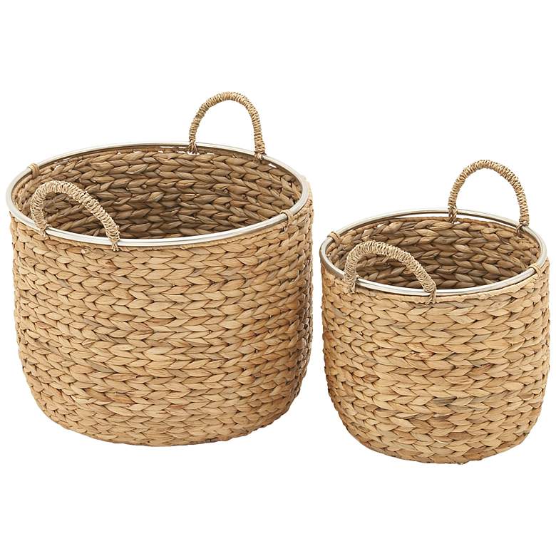 Image 1 Seagrass 2-Piece Round Basket Set with Parallel Sides