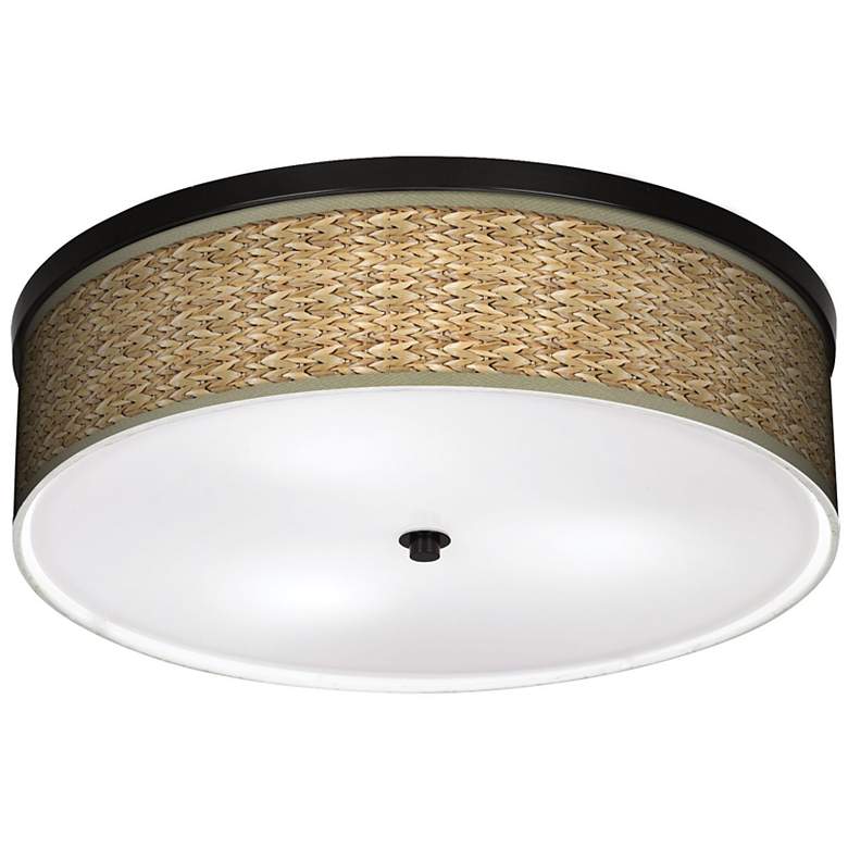 Image 1 Seagrass 20 1/4 inch Wide CFL Bronze Ceiling Light