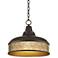 Seagrass Print Benson 15" Wide Bronze Pendant Light