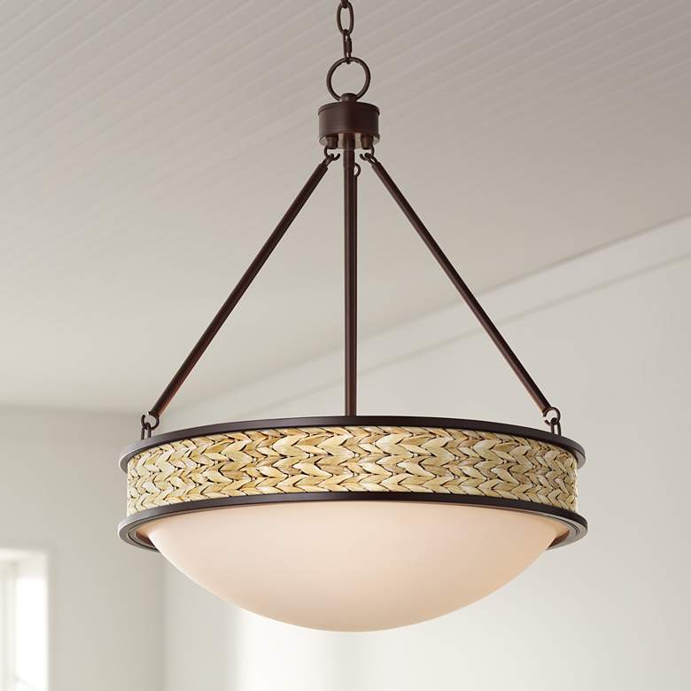 Image 1 Seagrass Print Lamont 20 1/2" Wide Bronze Pendant Light