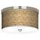 Seagrass Print Pattern 10 1/4" Wide Nickel Ceiling Light