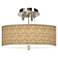 Seagrass Print Pattern 14" Wide Ceiling Light