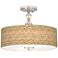 Seagrass Print Pattern 16" Wide Semi-Flush Ceiling Light