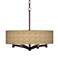 Seagrass Print Pattern Ava 6-Light Bronze Pendant Chandelier
