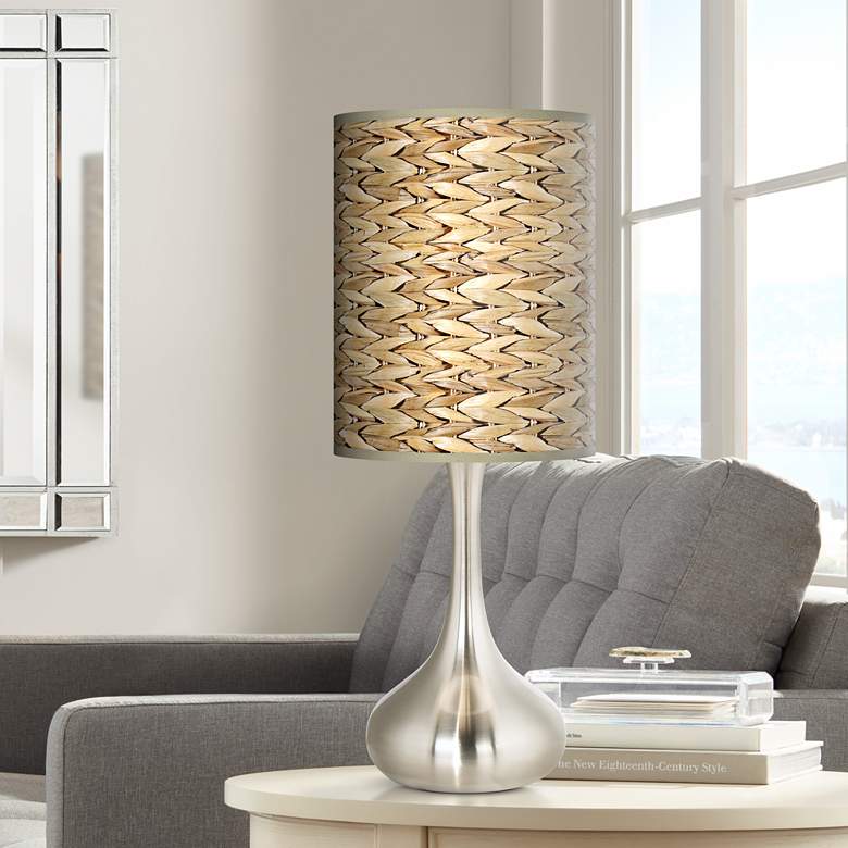 Image 1 Seagrass Print Pattern Giclee Droplet Table Lamp
