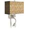 Seagrass Print Pattern LED Reading Light Plug-In Sconce