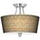 Seagrass Print Pattern Tapered Shade 18" Wide Ceiling Light