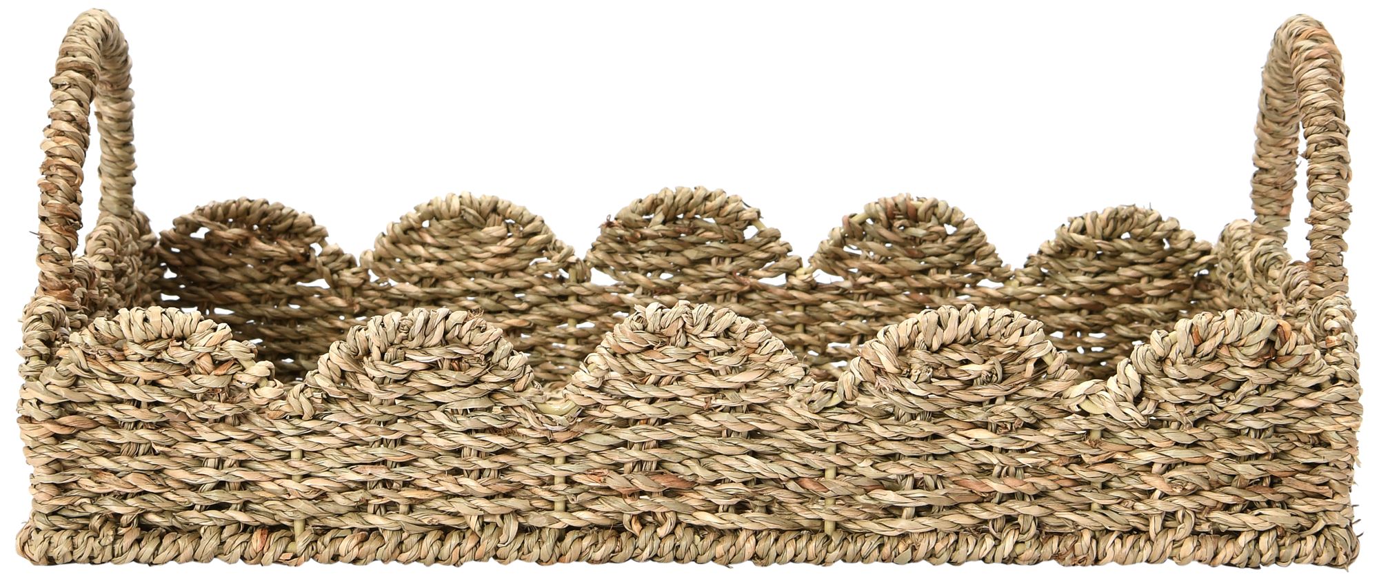 Image 5 Seagrass Tray with Scalloped Edge, Natural more views
