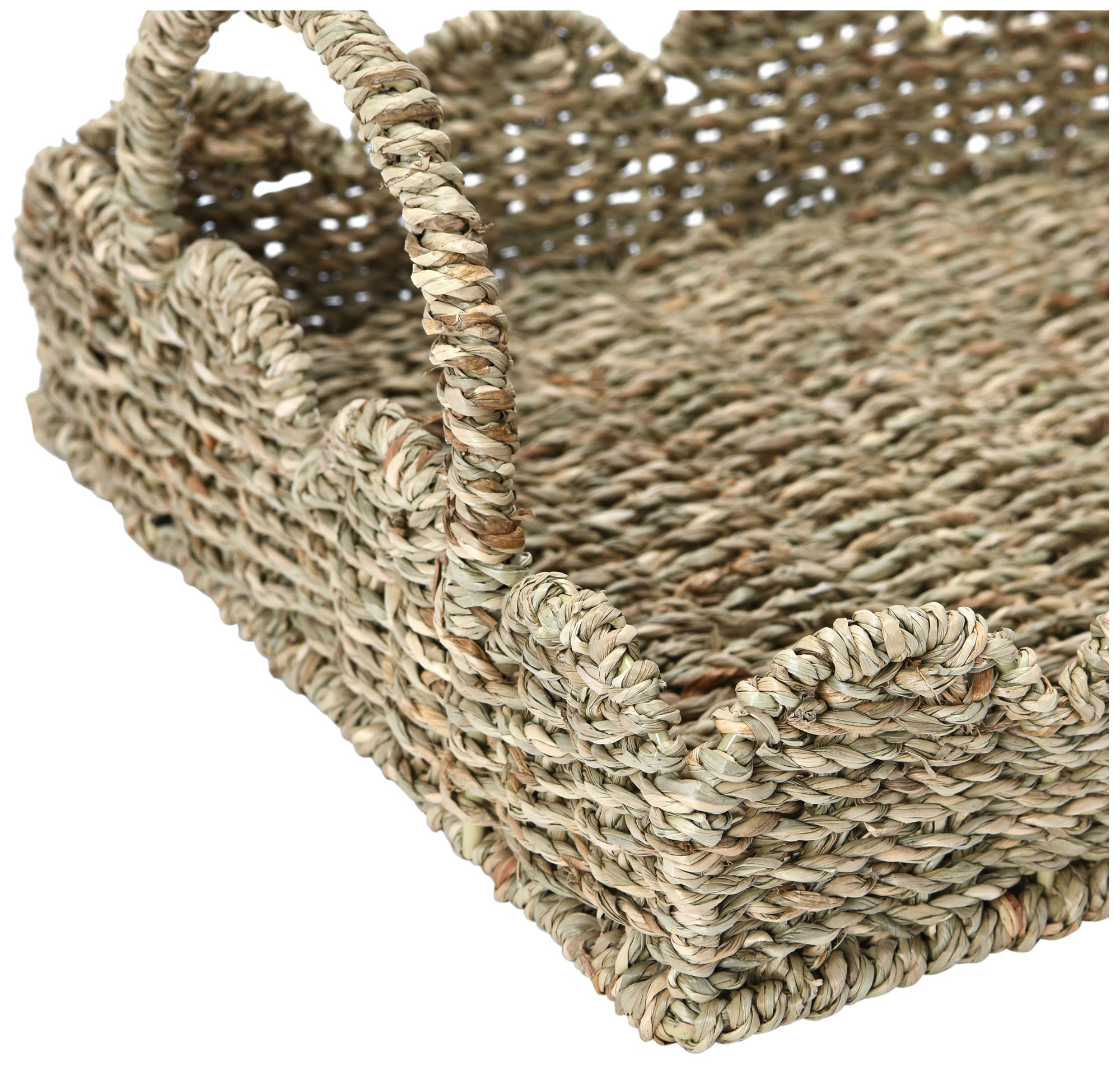 Image 6 Seagrass Tray with Scalloped Edge, Natural more views