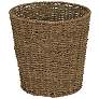 2_Seagrass Wicker Waste Basket, Handwoven with Metal Frame