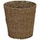Seagrass Wicker Waste Basket, Handwoven with Metal Frame