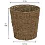 3_Seagrass Wicker Waste Basket, Handwoven with Metal Frame more views