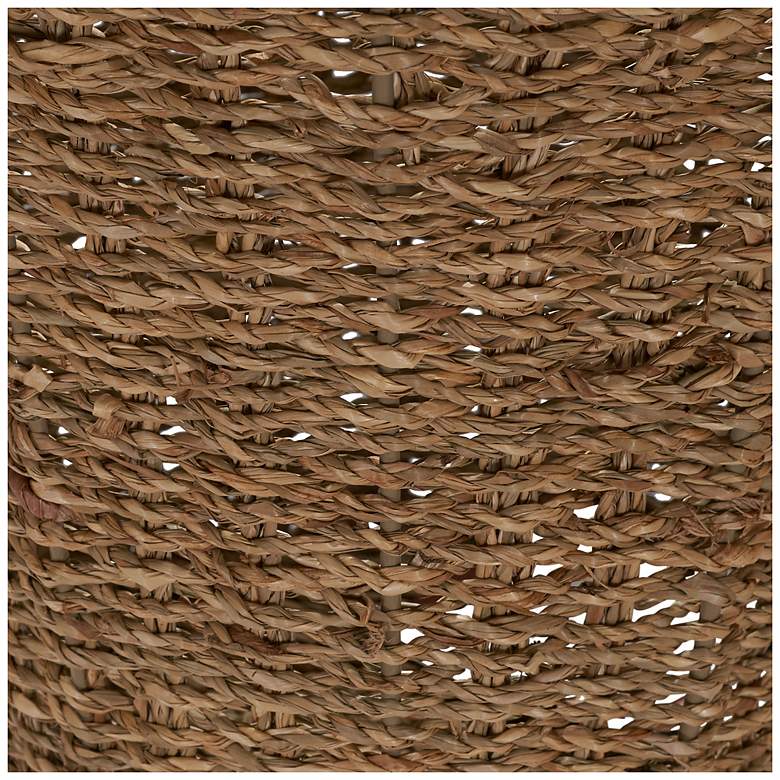 Image 4 Seagrass Wicker Waste Basket, Handwoven with Metal Frame more views