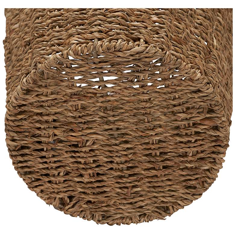 Image 5 Seagrass Wicker Waste Basket, Handwoven with Metal Frame more views