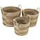 Seagrass Woven Baskets with Handles - Set of 3