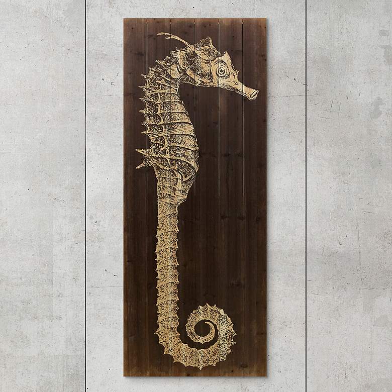 Image 1 Seahorse A 60" High Giclee Print Solid Wood Wall Art