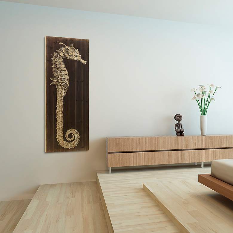Image 5 Seahorse A 60" High Giclee Print Solid Wood Wall Art more views