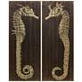 Seahorse A and B 60"H 2-Piece Print Solid Wood Wall Art Set