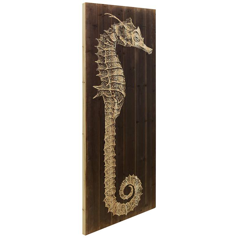 Image 4 Seahorse A and B 60"H 2-Piece Print Solid Wood Wall Art Set more views