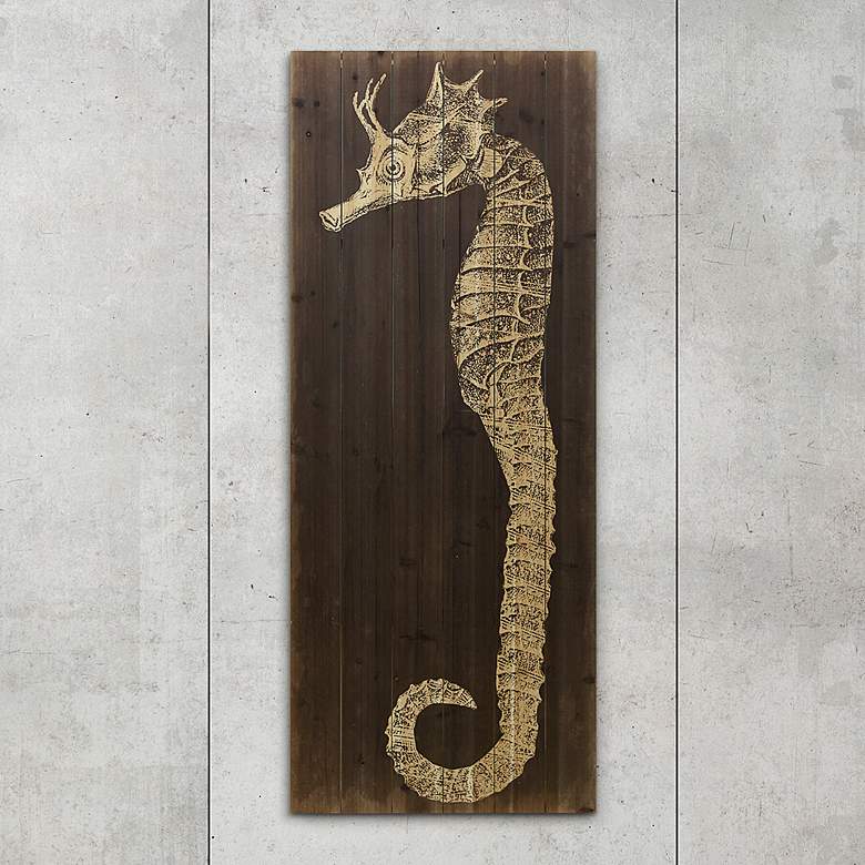 Image 1 Seahorse B 60" High Giclee Print Solid Wood Wall Art