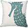 Seahorse Blue-Green 18" Square Accent Pillow