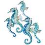 1_Seahorse Group of Five 23" High Blue Metal Wall Decor
