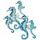 Seahorse Group of Five 23" High Blue Metal Wall Decor