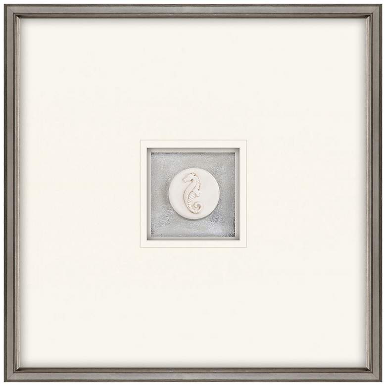 Image 1 Seahorse Intaglio 22 inch Square Framed Wall Art