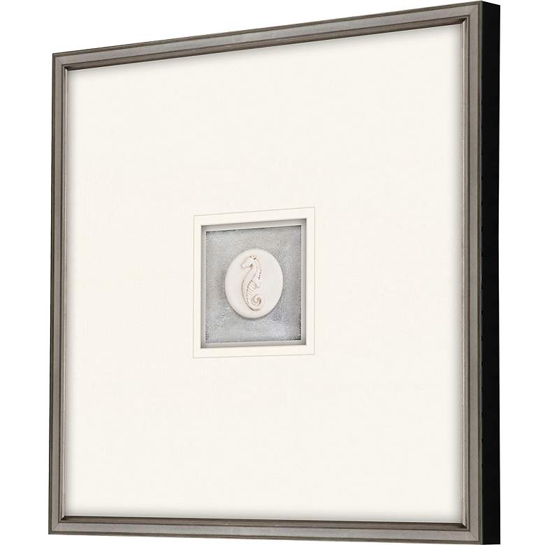 Image 3 Seahorse Intaglio 22" Square Framed Wall Art more views