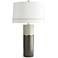 Seale Dark and Light Taupe Lacquer Column Wood Table Lamp