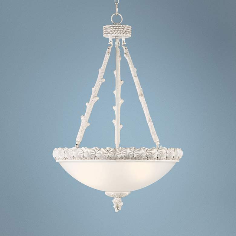Image 1 Sealife 21 inch Wide Antique and Glass Pendant Light