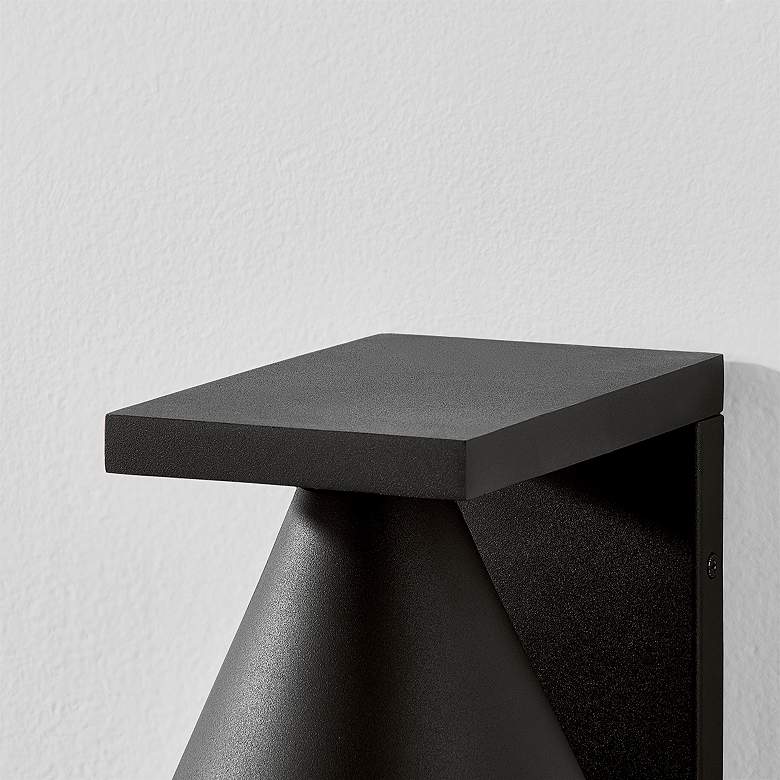 Image 4 Sean 8 3/4" High Texture Black Outdoor Wall Light more views