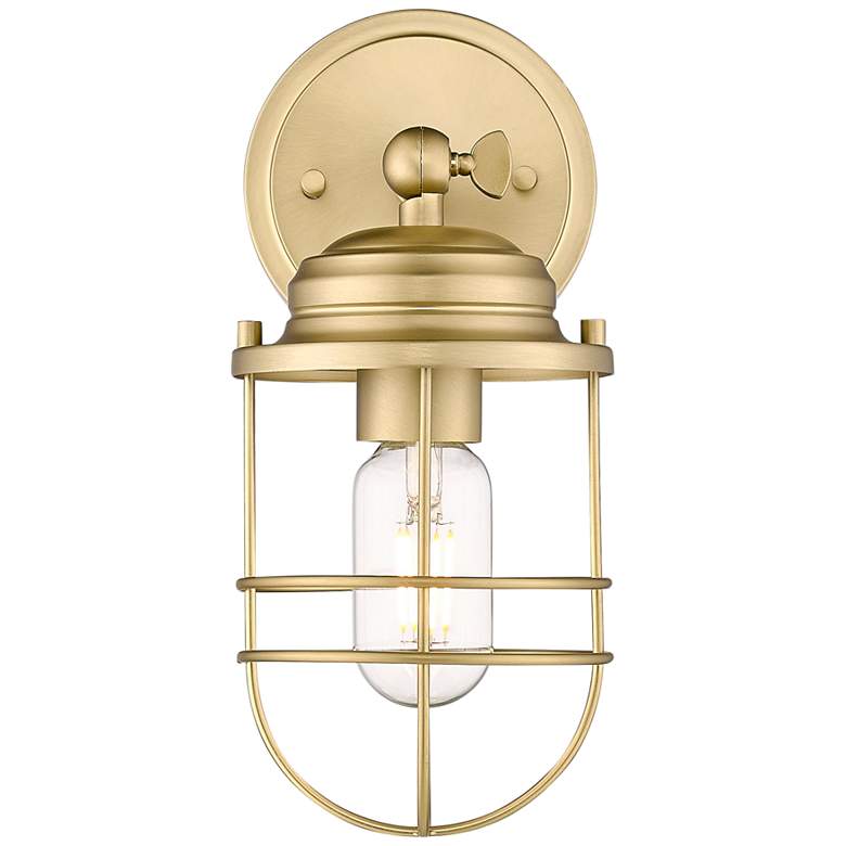 Image 5 Seaport 10 3/4" High Brushed Champagne Bronze Wall Sconce more views