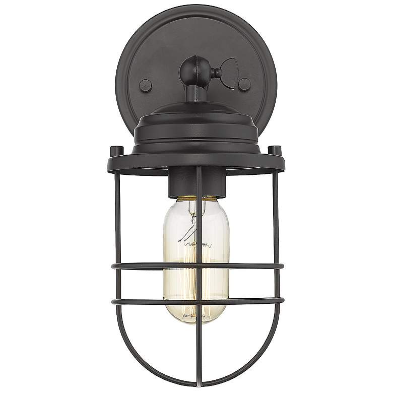 Image 3 Seaport 10 3/4" High Matte Black Wall Sconce more views
