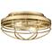 Seaport 12" Brushed Champagne Bronze 2-Light Flush Mount With Metal Ca