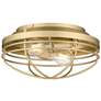Seaport 12" Brushed Champagne Bronze 2-Light Flush Mount With Metal Ca