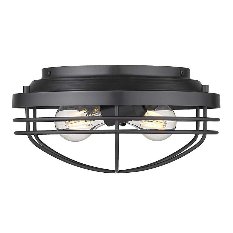 Image 3 Seaport 12" Wide Matte Black 2-Light Ceiling Light more views