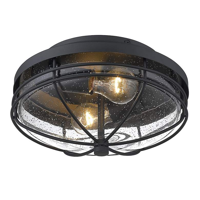 Image 4 Seaport 12" Wide Natural Black Outdoor Ceiling Light more views