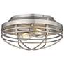 Seaport 12" Wide Pewter 2-Light Flush Mount With Pewter Metal Cage